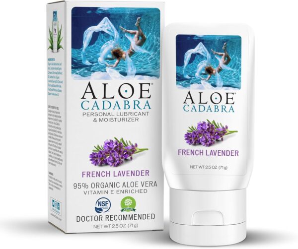 Aloe Cadabra Vaginal Moisturizer, Organic Edible Aloe Lube for Men, Women, Non-Staining, pH Balanced, (French Lavender, 2.5 Ounces, 1 Pack) - Image 2