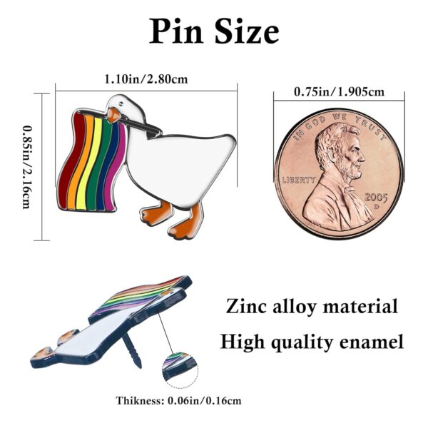 Smilebelle Pride Pin as Pride Accessories, LGBTQ Pin as Pride Gifts, Ally Pin for Lesbian Gay Communities, Goose Enamel Bi Pride Pin as Rainbow Jewelry for Outfits Backpack Hat Decoration - Image 5