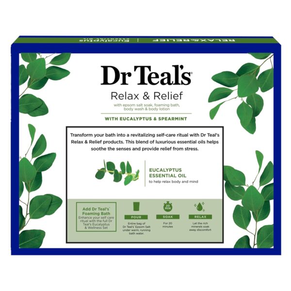 Dr Teal's Holiday Gift Set - Eucalyptus & Spearmint - 4 Piece Bath Sampler, Perfect for Stocking Stuffers - Image 7