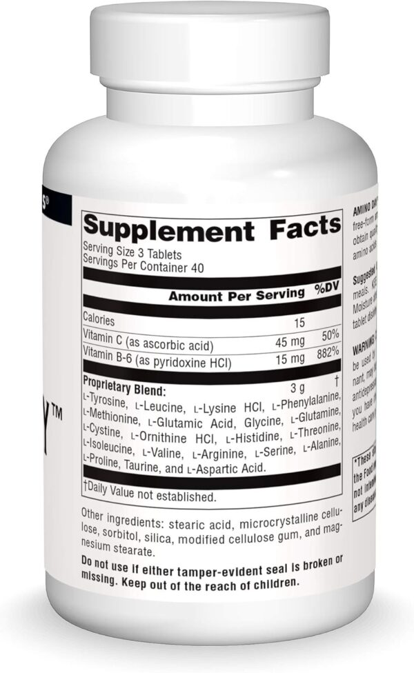 Source Naturals Amino Day - 20 Free Form Amino Acids Supports Quality Dieting During Nutrition - 120 Tablets - Image 4