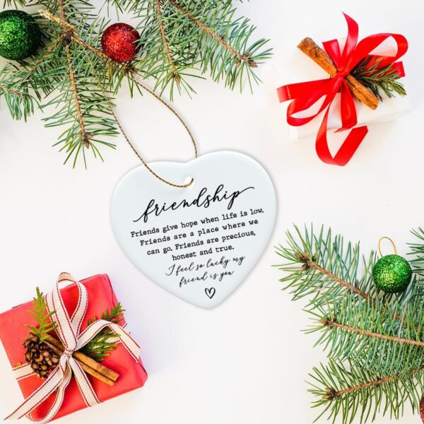 Friendship Gift for Best Friend, Friends Gift for Bestie Gift, Support Friendship Gift for Soul Sisters, Friendship Present Christmas Ceramic Keepsake Ornament - Image 5