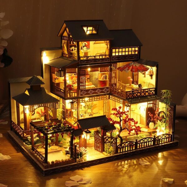 Miniature House Kit, DIY Miniature Building Kits Modern Loft with Dust Cover & LED, Great Creative Crafts Gift for Birthday, Christmas Night - Image 4