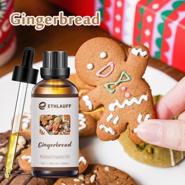 Gingerbread Fragrance Oil, 100ml Gingerbread Essential Oil for Diffusers for Home,Candle Scented Oils for Soap Making, Bath Bombs, Massage -3.38FL.OZ - Image 3