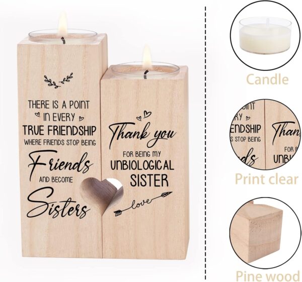 for Women Thank You for Being My Unbiological Sister Friendship Birthday Gift Sister Candle - Image 7