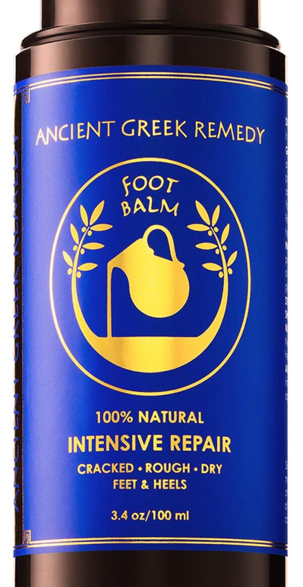 Ancient Greek Remedy Organic Foot Balm for Dry Cracked Feet and Heels, Made of Olive, Almond, Jojoba, Lavender and Vitamin E Oil. Natural Cream Moisturizer for Dry Skin Care for Women, Men - Image 2