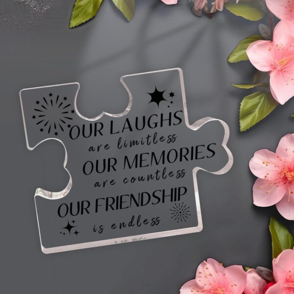 Friendship Gifts for Women, Best Friends Ever Gifts for Bestie Sister, Friends Acrylic Keepsake, Sisters Plaque Puzzle for Birthday, Appreciation Gifts Friendship Decorative Sign - Image 5