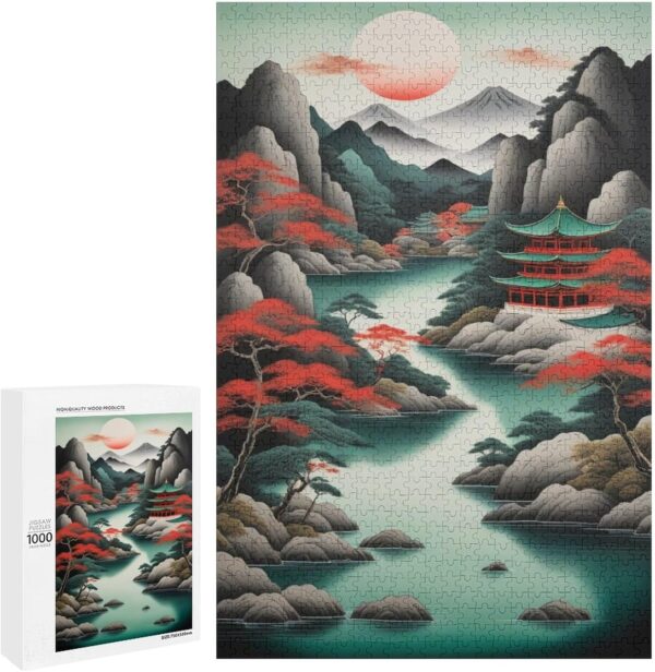 1000 Piece Jigsaw Puzzle Traditional Japanese Painting Brain Teaser for Adults,Educational Developmental Toys & Games,Building Kit Activities to Encourage Creative Play Christmas - Image 2