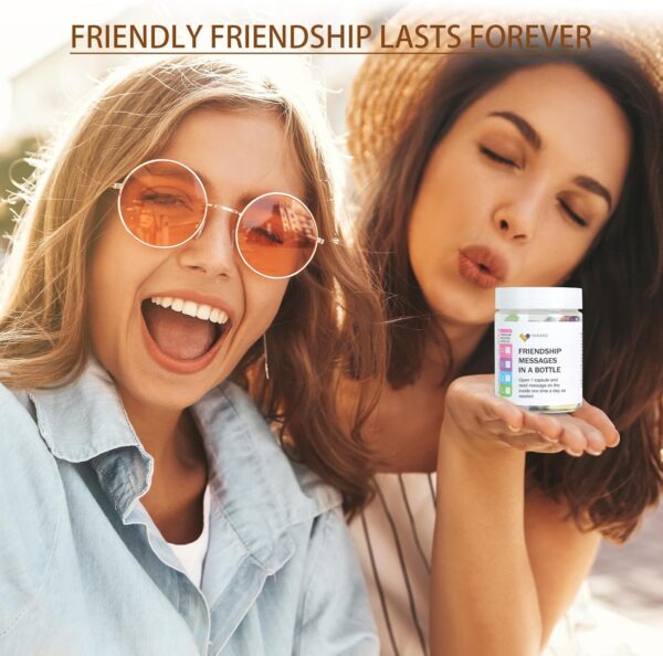 Friendship Messages in a Bottle（5oz）,Friendship Gifts for Your Bestfriend,Women,BFF, Sister, 50PCS Pre-Written Capsule Letters Gifts for Valentine’s Day,Birthday,Thanksgiving, Chrismas Day. - Image 3