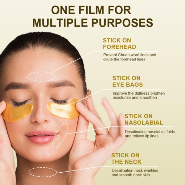 30 Pairs Lip Masks & 24K Gold Eye Masks, Crystal Collagen Eye Patches for Puffy Eyes, Moisturizing & Reduce Wrinkles, Lip Care & Under Eye Mask for Dark Circles and Puffiness - Image 7