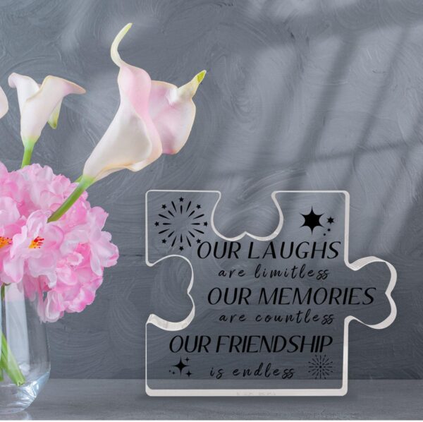 Friendship Gifts for Women, Best Friends Ever Gifts for Bestie Sister, Friends Acrylic Keepsake, Sisters Plaque Puzzle for Birthday, Appreciation Gifts Friendship Decorative Sign - Image 4