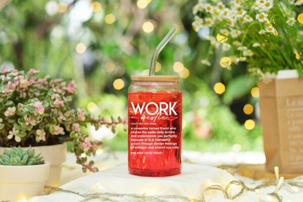 NewEleven Birthday Gifts For Coworker Women – Work Bestie Gifts For Women Friends - Appreciation Gifts For Coworkers, Unique Present Ideas For Coworker Leaving, Farewell Party – 16 Oz Coffee Glass - Image 6