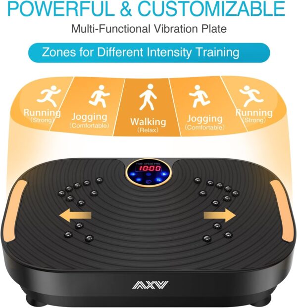 AXV Vibration Plate Exercise Machine Whole Body Workout Vibrate Fitness Platform Lymphatic Drainage Machine for Weight Loss Shaping Toning Wellness Home Gyms Workout - Image 6