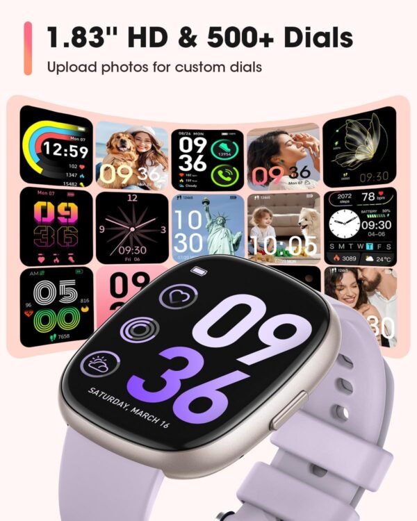 Smart Watches for Men Women Fitness: Fitness Tracker with Blutooth Call 24H Heart Rate SpO2 Sleep Monitor 5ATM Waterproof 120+ Sport Mode Smartwatch Compatible with iPhone Android Phones (Lavender) - Image 7