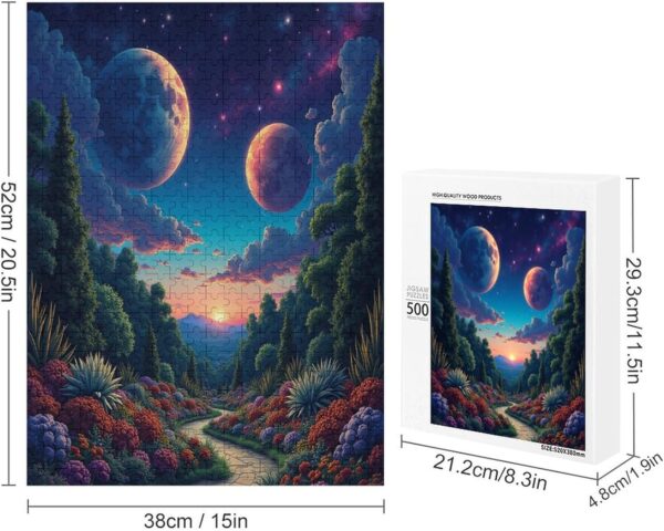 500 Piece Puzzles Garden Under Swirling Galaxy Sky Brain Teaser for Adults,Educational Developmental Toys & Games,Building Kit Activities to Encourage Creative Play Christmas - Image 3