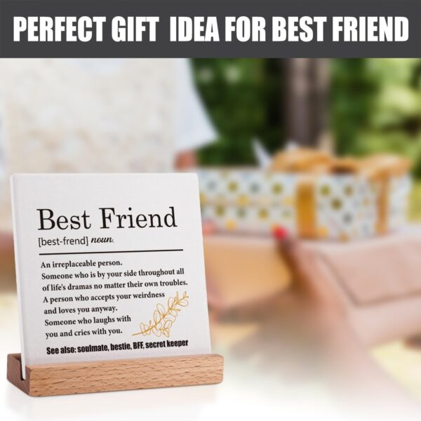 Best Friend Definition Gifts for Women Friend, Birthday Gifts for Best Friend, Friendship Gifts for Women Friends, Thank You Gifts for Women, Desk Decorative Plaque Sign for BFF Bestie - Image 7