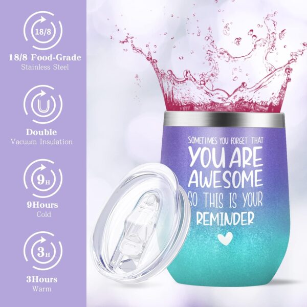 Gifts for Women, Birthday Gifts for Women Spa Gifts Baskets for Women Bubble Bath and Body Gifts Set for Women Lavender Gifts for Mom Her Female Sister Mother Teacher Wine Tumbler Purple Gifts - Image 5