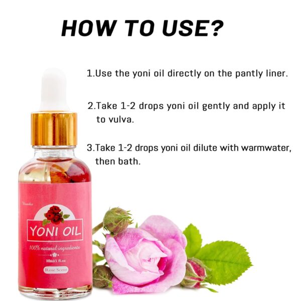 2 Packs Yoni Oil for Women, All Natural Feminine Oil Intimate Deodorant for Women, Ph Balanced and Eliminates Odor, 100% Natural Feminine Serum Made with Rose Essential Oils (1 fl oz/30 ml) - Image 7