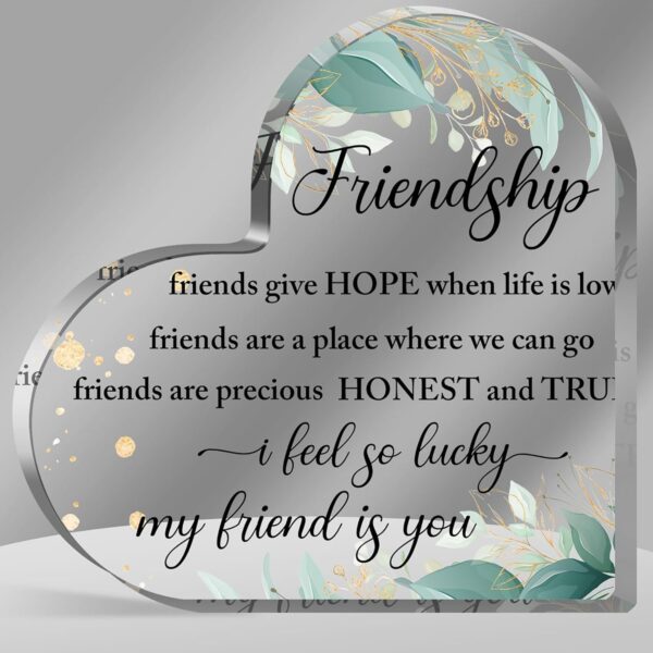 Gift for Friends, Friend Gifts, Friendship Birthday Gifts, Bff Gifts, Acrylic Heart Shape For Friendship Keepsake, Bestie Friend Gifts For Women, Including Presents For Bffs, Sisters, And Close Friends. - Image 3