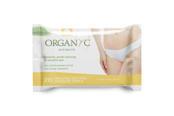 Organyc - 100% Organic Cotton Intimate Wet Wipes, No Parabens, Alcohol, or Chlorine -, White, 20 Count (Pack of 1) (ORGWW1A) - Image 2