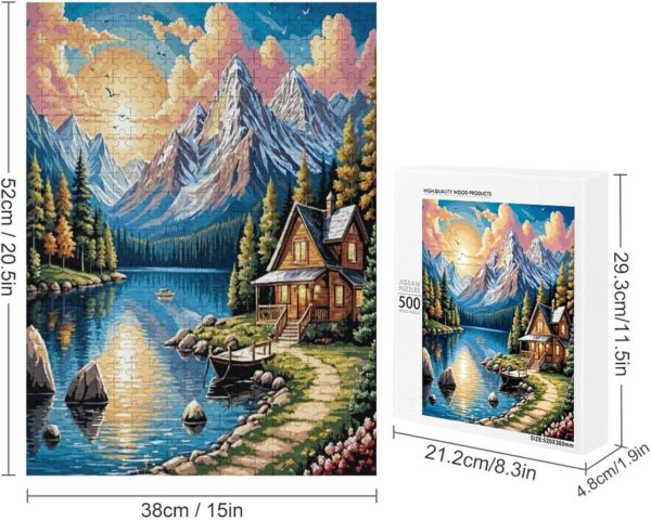 500 Piece Jigsaw Puzzle Rural Landscape Brain Teaser for Adults,Educational Developmental Toys & Games,Building Kit Activities to Encourage Creative Play Christmas - Image 3