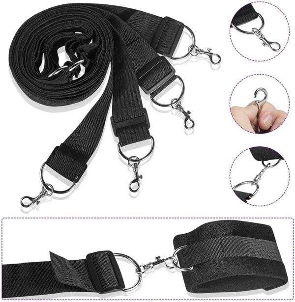 SM Games Kit Sex Furniture Hand Cuff Rope Toys Thigh Restraints for Ankles Hands Bondge Ties for Bed Sex Restraints Bondage Kit Toys Sex Swing Sweater Set with Handcuffs and Leg Fuzzy V9 - Image 3