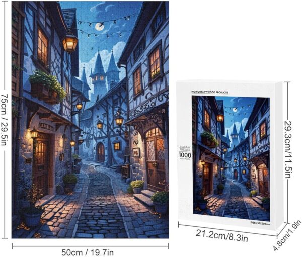 1000 Piece Puzzles A Medieval Alleyway at Dusk Brain Teaser for Adults,Educational Developmental Toys & Games,Building Kit Activities to Encourage Creative Play Christmas - Image 3