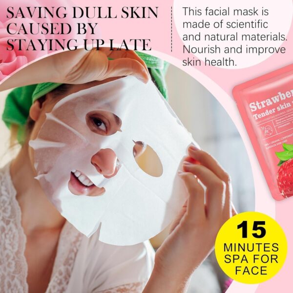 Amaon Prime New Fruit Plant Essence Face Masks Skincare Hydraiting Facial Mask Moisturizing Self Care Sheet Mask For Women Girls Home Spa Skin Care (1pcs) - Image 3