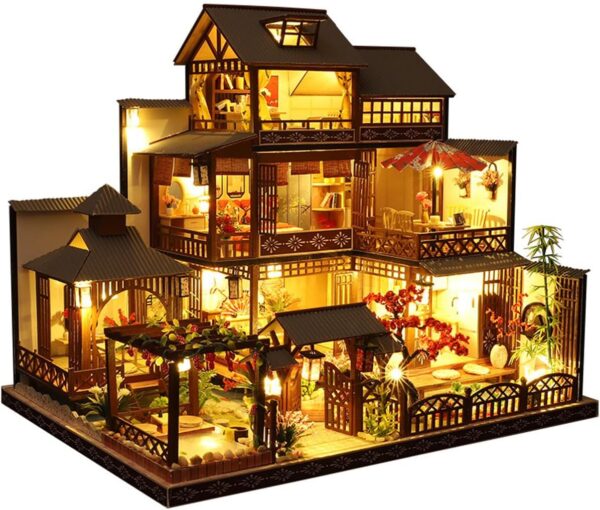 Miniature House Kit, DIY Miniature Building Kits Modern Loft with Dust Cover & LED, Great Creative Crafts Gift for Birthday, Christmas Night - Image 2