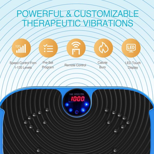 AXV Vibration Plate Exercise Machine Whole Body Workout Vibrate Fitness Platform Lymphatic Drainage Machine for Weight Loss Shaping Toning Wellness Home Gyms Workout - Image 4