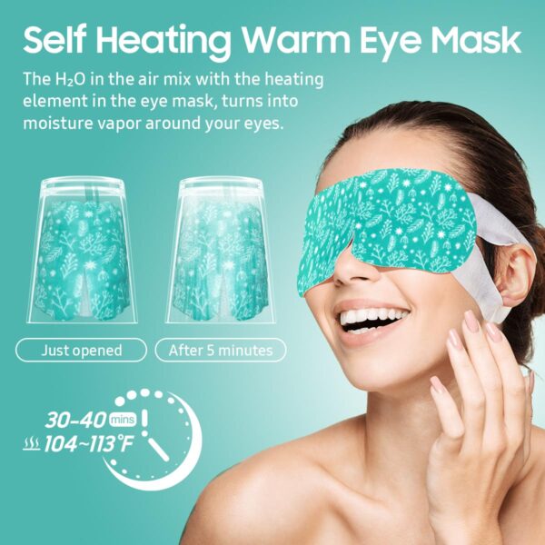 20 Packs Steam Eye Mask, Heated Eye Mask Warm Compress for Eyes, Disposable Self Heating Eye Mask for Sleep, Spa, Travel Essentials & Relaxation Gifts for Women, Stocking Stuffers (Unscented) - Image 6