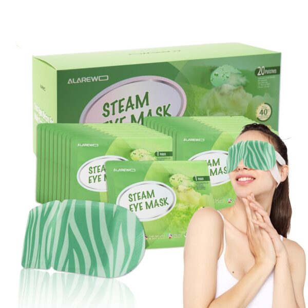 20 Packs Steam Eye Mask Self Heating Moist Eye Compress Disposable SPA Warm Eye Mask for Dry Eyes, Eye Fatigue, Stress Relief, Soothing Headache Travel Trouble Sleeping (Unscented) - Image 2