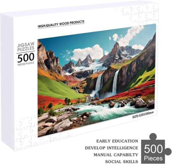 500 Piece Jigsaw Puzzle River Forest Brain Teaser for Adults,Educational Developmental Toys & Games,Building Kit Activities to Encourage Creative Play - Image 5