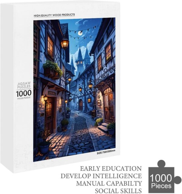 1000 Piece Puzzles A Medieval Alleyway at Dusk Brain Teaser for Adults,Educational Developmental Toys & Games,Building Kit Activities to Encourage Creative Play Christmas - Image 7