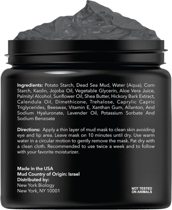 New York Biology Dead Sea Mud Mask for Face and Body - Spa Quality Pore Reducer for Acne, Blackheads & Oily Skin, Natural Skincare for Women, Men - Tightens Skin for A Healthier Complexion - 8.8 oz - Image 3