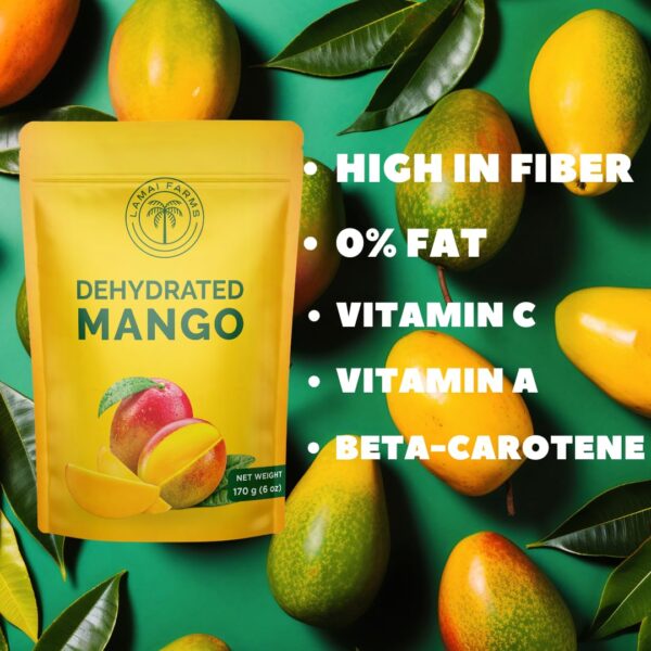 Premium Dried Mango Slices. Soft, Juicy, Sweet, and Delicious. Rich in Vitamins A & C, Antioxidants, and Fiber for a Healthy Lifestyle. Ideal for Healthy Snacking, Smoothies, and Culinary Creations - Resealable Pouch for Long-Lasting Freshness. Healthy Snack. (Pack of 2 (340g/12oz)) - Image 5