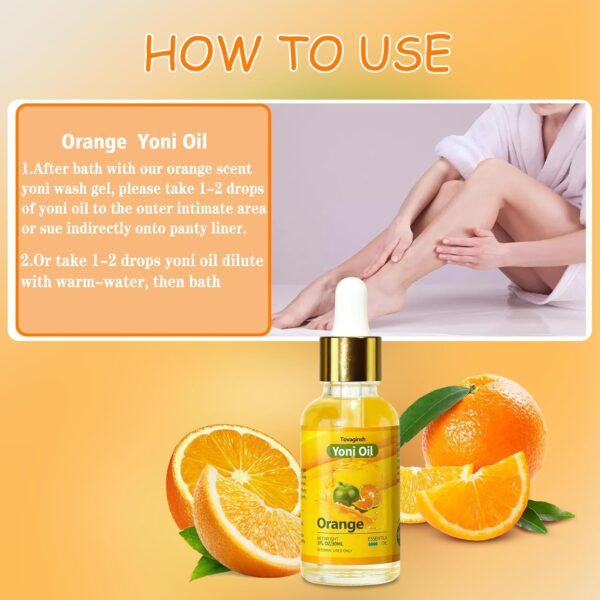 3Pack Yoni Oil for PH Balance, Yoni Wash Feminine Oil for Vaginal Dryness Soothes, Moisturizer Wetness Hygiene Intimate Deodorant for Women Perfume Oil Orange Juicy Body Oil - Image 5