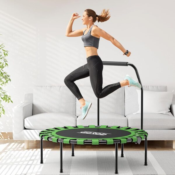 AOTOB 40” Fitness Trampoline for Adult, Max Load 450 LBS Foldable Mini Trampoline with Durable Bungees, Small Rebounder Exercise Trampoline for Workout for Quiet and Safely Cushioned Bounce - Image 3