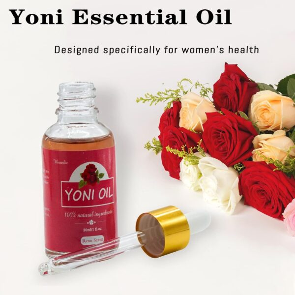 2 Packs Yoni Oil for Women, All Natural Feminine Oil Intimate Deodorant for Women, Ph Balanced and Eliminates Odor, 100% Natural Feminine Serum Made with Rose Essential Oils (1 fl oz/30 ml) - Image 5