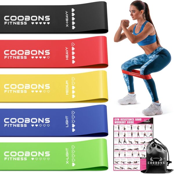 Resistance Bands for Working Out, Exercise Bands for Women & Men, Latex Elastic Bands for Yoga, Pilates, Rehab, Fitness and Home Workout, Strength Bands for Booty - Image 2