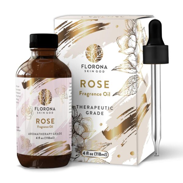 Florona Rose Premium Quality Fragrance Oil - 4 fl oz- 100% Pure & Natural Organic Rose Oil Essential Oil, Rose Aromatherapy Oil for Diffuser, Bath, Rose Massage Oils - Image 3