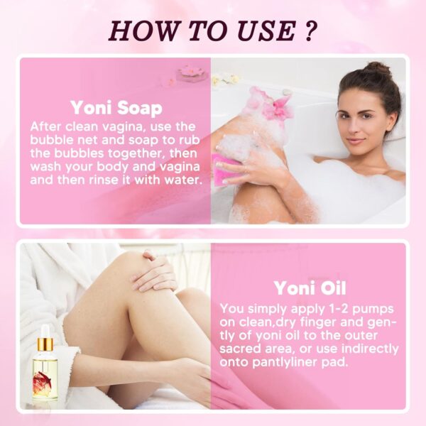 Feminine Wash & Yoni Oil & Yoni Soap Set for Women, Yoni Wash for Vaginal Ph Balance Remove Odor Moisturizing, 1 Fl.Oz Feminine Oil & 5.07 Fl.Oz Vaginal Wash 3.53 Oz Yoni Soap Bar - Image 7