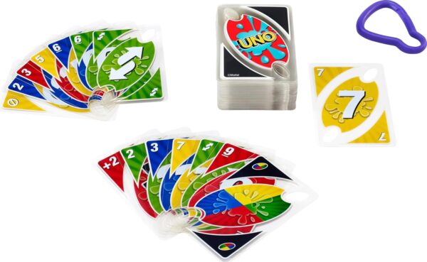 Mattel Games ​UNO Splash Card Game for Outdoor Camping, Travel & Family Nights with Water-Resistent Plastic Cards - Image 6