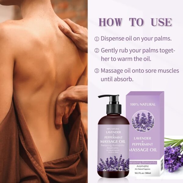 Lavender Massage Oil for Relaxing Muscles Massage Oil for Massage Body Oil for Skin Moisturizing for Men and Women - Image 7