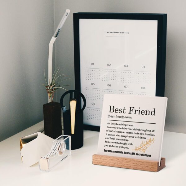 Best Friend Definition Gifts for Women Friend, Birthday Gifts for Best Friend, Friendship Gifts for Women Friends, Thank You Gifts for Women, Desk Decorative Plaque Sign for BFF Bestie - Image 5