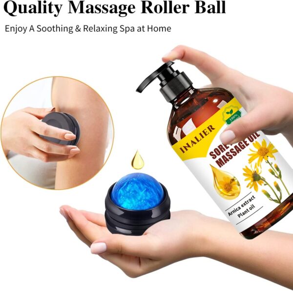 3 Pack Cellulite,Sore Muscle & Lavender Relaxation Massage Oils for Massage Therapy with Massage Ball,Christmas Gifts Spa Treatment Gift Set for Soothes Sore Muscle.Massage Oils for Date Night Gift - Image 6