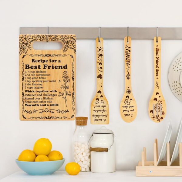 Best Friend Birthday Gifts for Women, Best Friendship Gifts for Women, Christmas Gifts for Best Friends Female BFF Bestie Sister, Inspirational Xmas Friendsgiving Gifts for Friend Cutting Board - Image 7