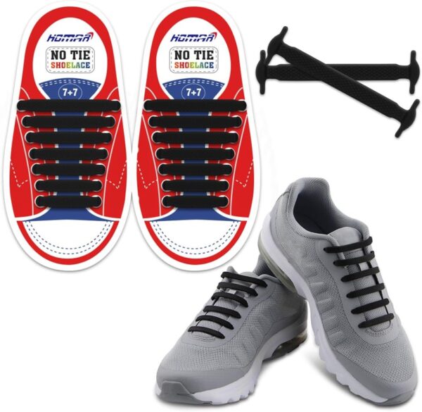 HOMAR No Tie Shoelaces for Kids and Adults Stretch Silicone Elastic No Tie Shoe Laces - Image 2