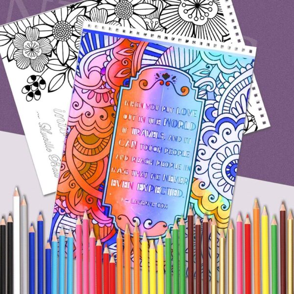 Inspirational Quotes Coloring Book for Adults - 28 Motivational Quotes, Positive Affirmations and Inspirational Phrases for Stress Relief and Relaxation with Spiral Bound,Relaxation Gift for Women - Image 5