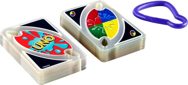 Mattel Games ​UNO Splash Card Game for Outdoor Camping, Travel & Family Nights with Water-Resistent Plastic Cards - Image 7