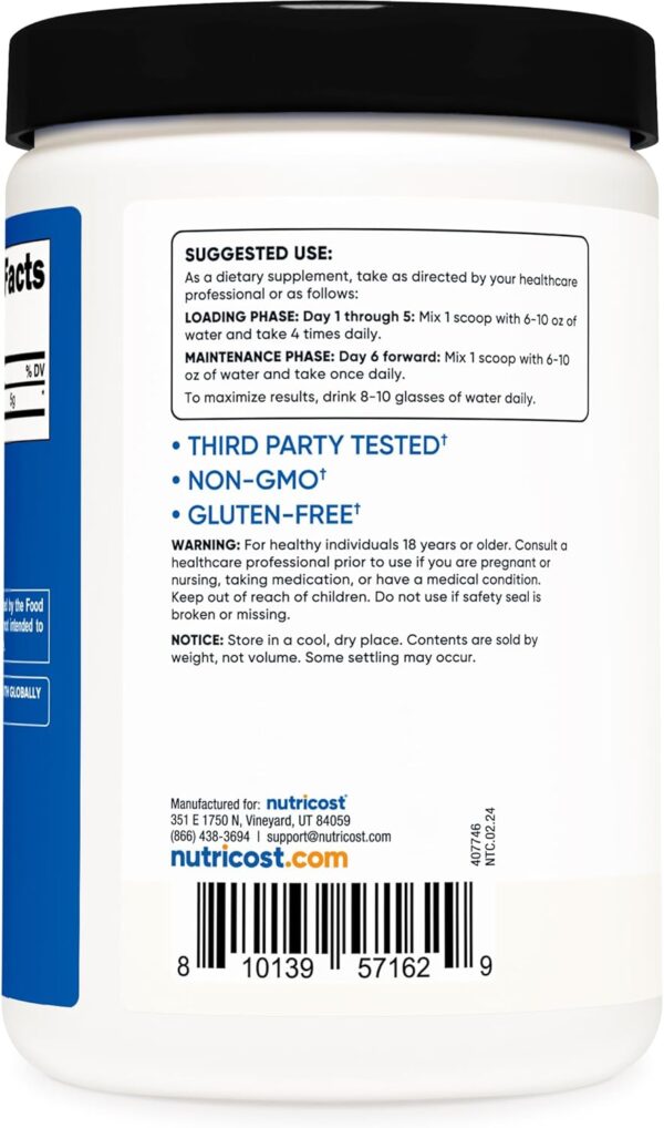 Nutricost Creatine Monohydrate Micronized Powder 500G, 5000mg Per Serv (5g) - Micronized Creatine Monohydrate, 100 Servings, 17.9 Oz - Image 5